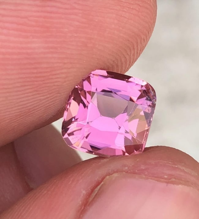 Natural Pink Tourmaline Cushion Cut Gemstone For Jewelry - 2.200 Carat - 2