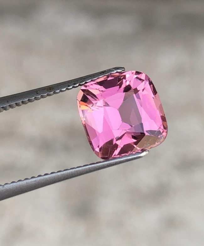 Natural Pink Tourmaline Cushion Cut Gemstone For Jewelry - 2.200 Carat - 3