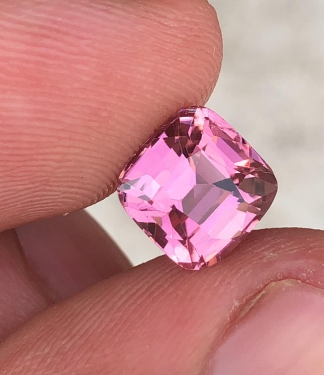 Natural Pink Tourmaline Cushion Cut Gemstone For Jewelry - 2.200 Carat - 4