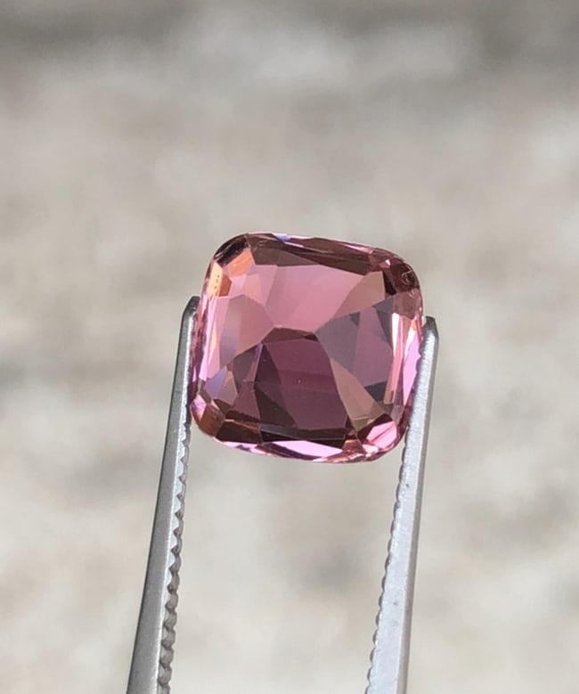 Natural Pink Tourmaline Cushion Cut Gemstone For Jewelry - 2.200 Carat - 7