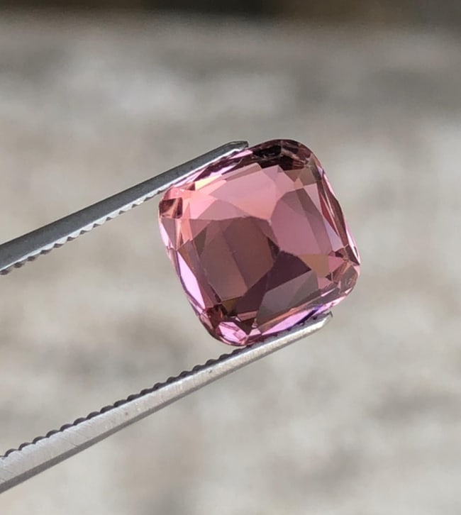Natural Pink Tourmaline Cushion Cut Gemstone For Jewelry - 2.200 Carat - 8