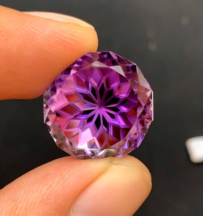 Flower Cut Amethyst Gemstone: Natural February Birthstone, 28.55 Carats - 3