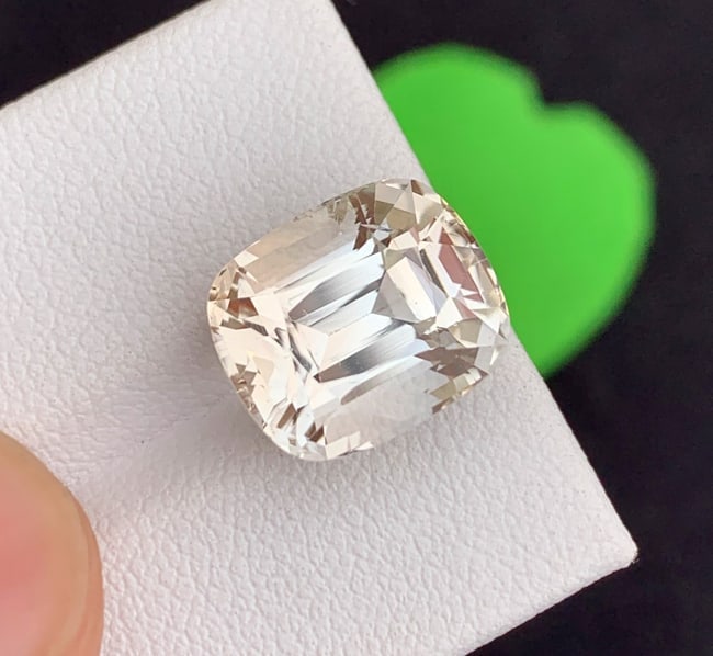 Natural Imperial Topaz Gemstone: 10.79 Carat Golden Yellow Cushion Cut - 4