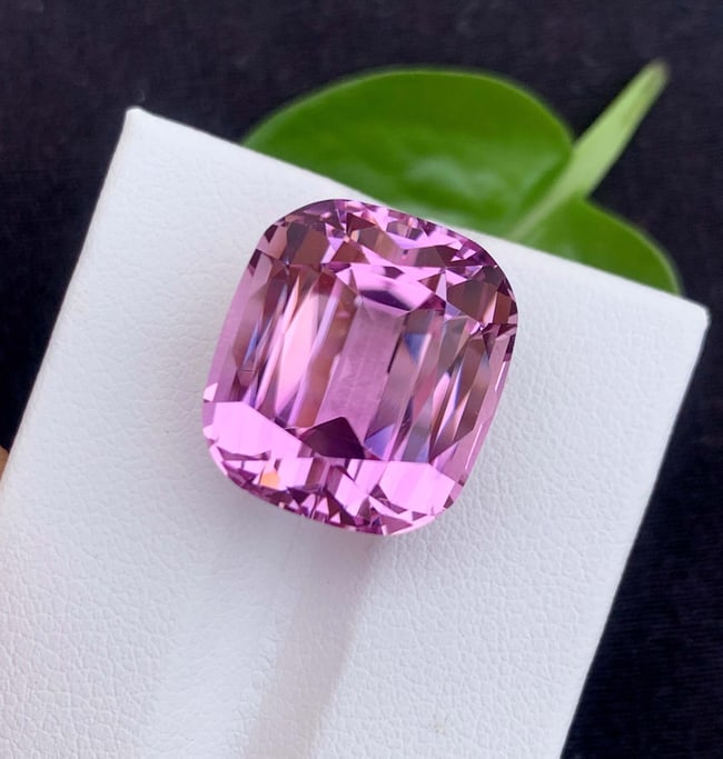 Pink Kunzite Gemstone: 25.60 Carat Faceted Cushion Cut, November Birthstone - 2