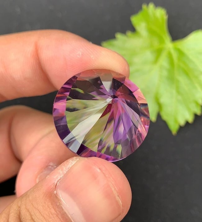 Natural Round Concave Cut Amethyst Gemstone For Jewellery - 18.45 Carat - 3