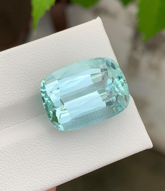 Natural Pakistan Aquamarine Gemstone 20.00 Carat Cushion Cut - Loose Sky Blue Aquamarine for Ring - 5