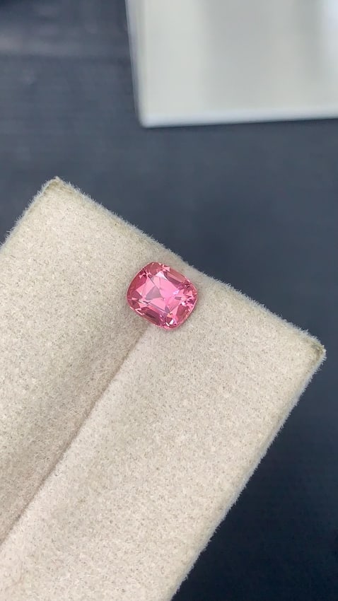 Candy Pink Tourmaline Gemstone, 1.40 Carat Cushion Cut, Afghanistan Origin - 5
