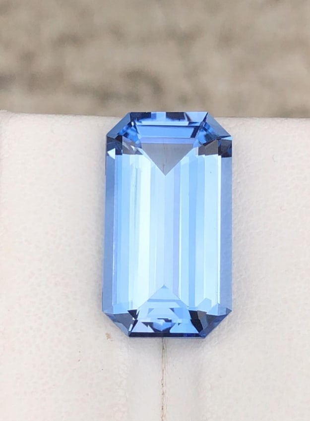 GFCO Certified Aquamarine Emerald Shape Gemstone From Minas Gerais Mine Brazil - 13.65 Carat - 2