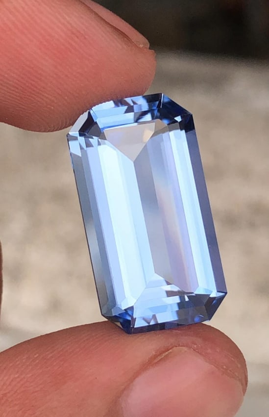 GFCO Certified Aquamarine Emerald Shape Gemstone From Minas Gerais Mine Brazil - 13.65 Carat - 3
