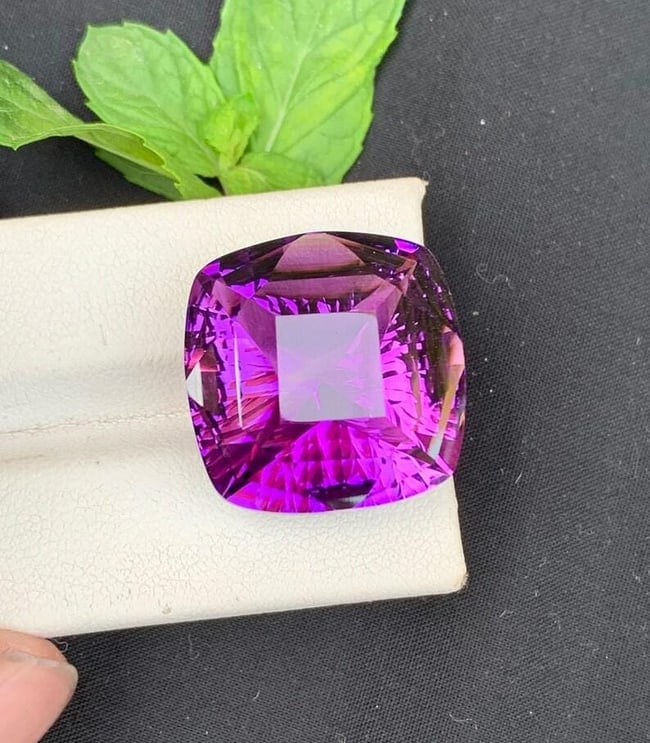 Fancy Cushion Cut Natural Purple Amethyst Gemstone For Jewelry - 34 Carat - 3