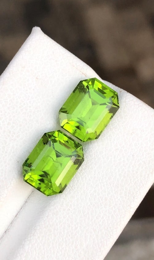 Jewelry Size Natural Green Peridot Pair Emerald Gemstone From Sapat Valley - 10.210 Carat - 3
