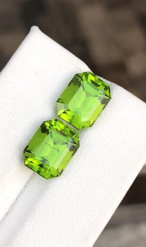 Jewelry Size Natural Green Peridot Pair Emerald Gemstone From Sapat Valley - 10.210 Carat - 5