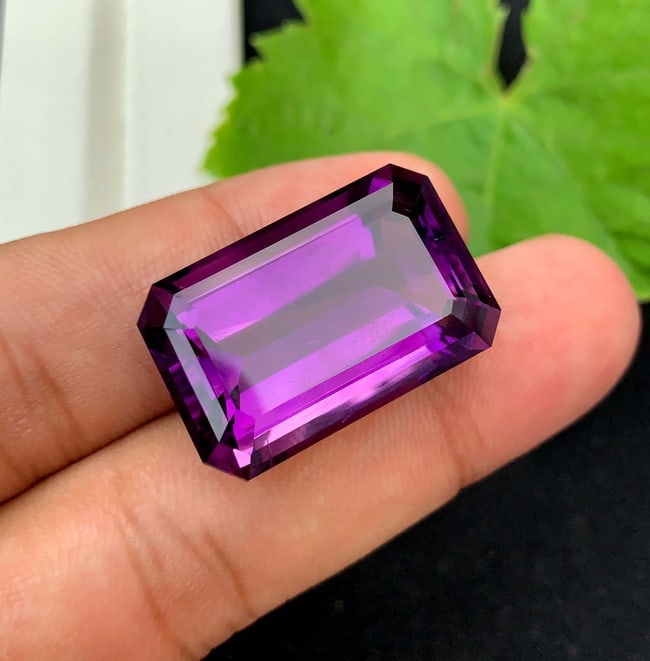 Natural Emerald Cut Amethyst Gemstone: February Birthstone, Jewelry Making (41.50 CTS) - 3