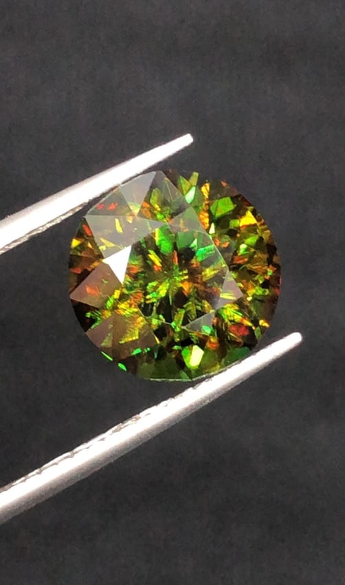 4.70 Carat Natural Brilliant Round Chrome Green Sphene Gemstone, Sparkling Green Skardu Sphene Gem - 4