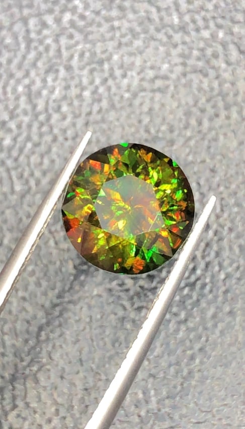 4.70 Carat Natural Brilliant Round Chrome Green Sphene Gemstone, Sparkling Green Skardu Sphene Gem - 5
