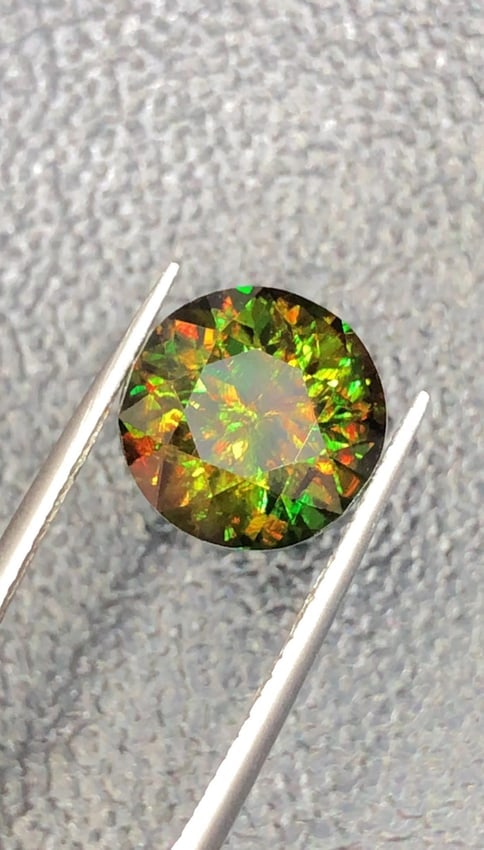 4.70 Carat Natural Brilliant Round Chrome Green Sphene Gemstone, Sparkling Green Skardu Sphene Gem - 6