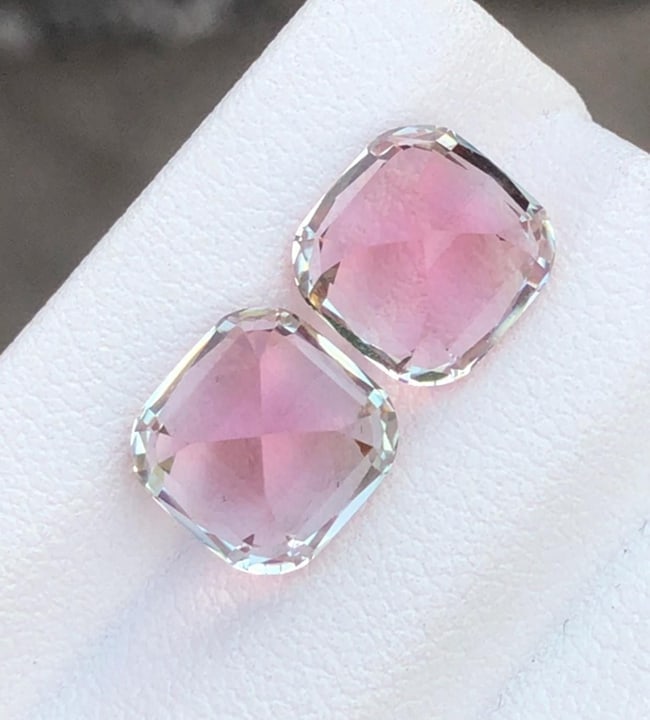 7.30 Carat Sweet Pink Tourmaline Gemstone Pair Earrings Jewelry Making Stone - 5