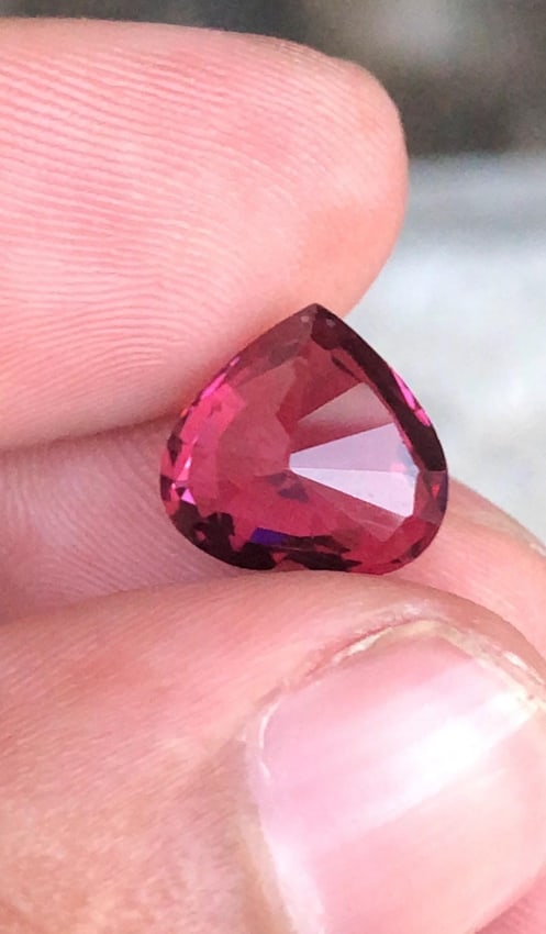 4.63 Carat Natural Purplish Pink Garnet Gemstone, Beautiful Garnet Stone Heart Fron Tanzania - 8