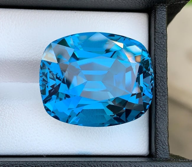 Certified Natural London Blue Topaz Gemstone, 69.24 Ct Cushion Cut Collector Stone - 10