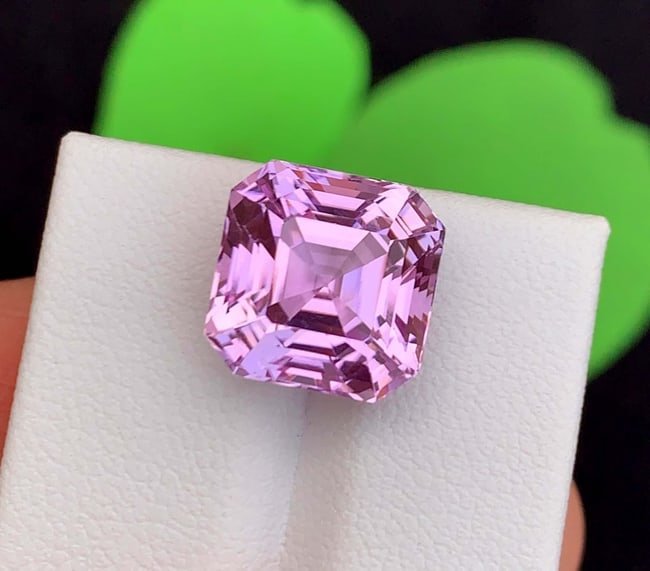 Natural Pink Kunzite Gemstone: Faceted Asscher Cut, November Birthstone (11.30 Carat) - 5