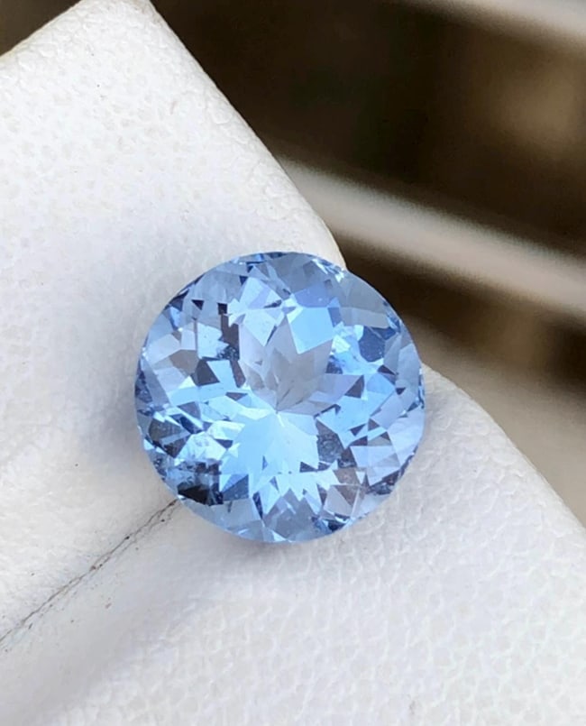 Natural Blue Aquamarine Round Shape Gemstone From Minas Gerais Mine Brazil - 4.190 Carat - 2