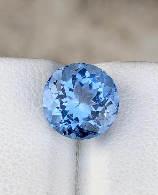 Natural Blue Aquamarine Round Shape Gemstone From Minas Gerais Mine Brazil - 4.190 Carat - 5