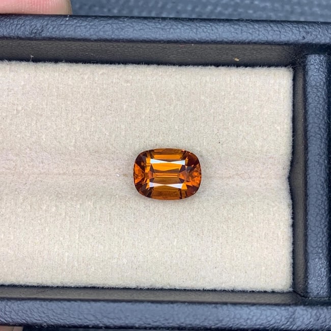 Natural Honey Brown Bastnasite Gemstone: Loupe Clean Cushion Cut, 4.60 Carat - 2
