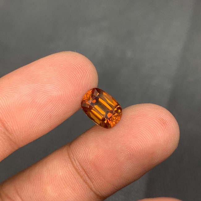 Natural Honey Brown Bastnasite Gemstone: Loupe Clean Cushion Cut, 4.60 Carat - 6