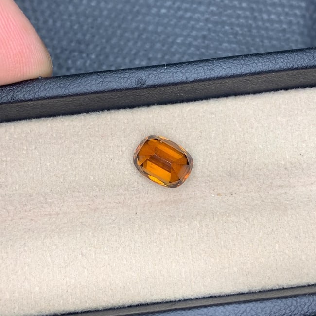 Natural Honey Brown Bastnasite Gemstone: Loupe Clean Cushion Cut, 4.60 Carat - 7