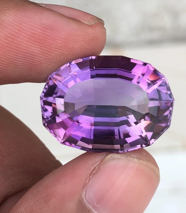 Natural Purple Amethyst Fancy Oval Cut Gemstone For Jewellery - 28.545 Carat - 2