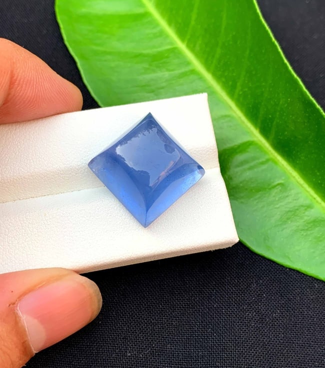 Mariner Blue Aquamarine Cabochon: 35.35 Carat March Birthstone - 4