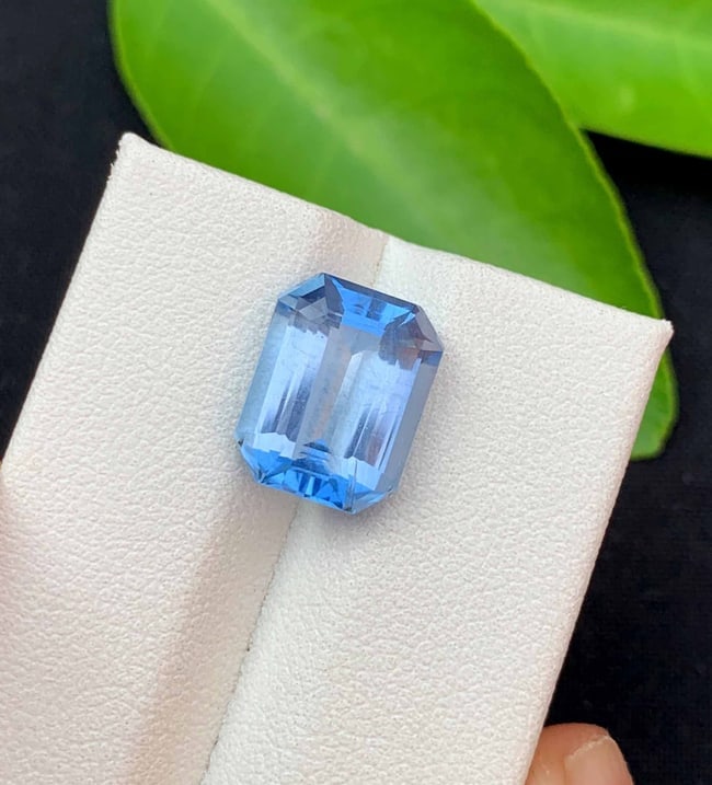 Santa Maria Aquamarine Gemstone: Emerald Cut Beryl, March Birthstone (5.10 Carats) - 2