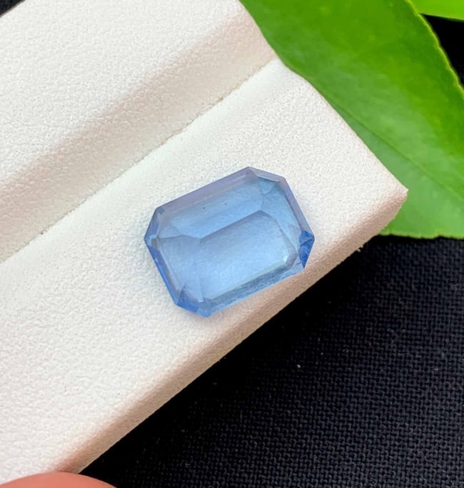 Santa Maria Aquamarine Gemstone: Emerald Cut Beryl, March Birthstone (5.10 Carats) - 4