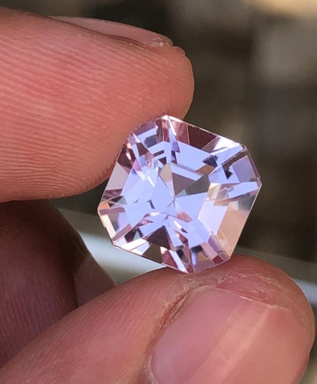 Natural Pink Kunzite Asscher Cut Gemstone From Afghanistan - 8.300 Carat - 2