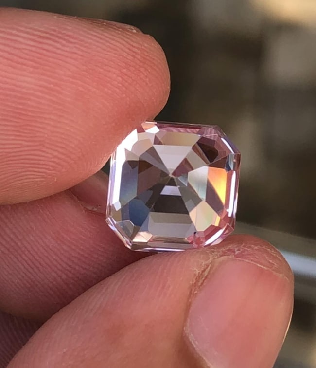 Natural Pink Kunzite Asscher Cut Gemstone From Afghanistan - 8.300 Carat - 5