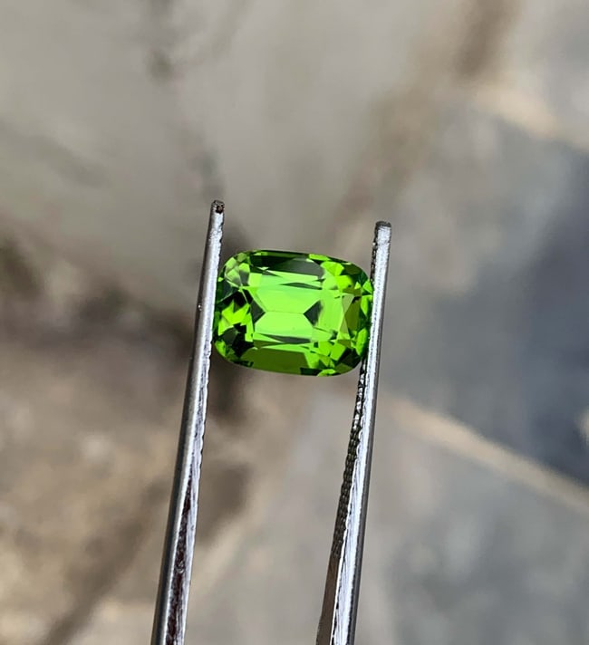 Natural Green Peridot Gemstone: Cushion Cut, August Birthstone, Pakistan Origin - 4