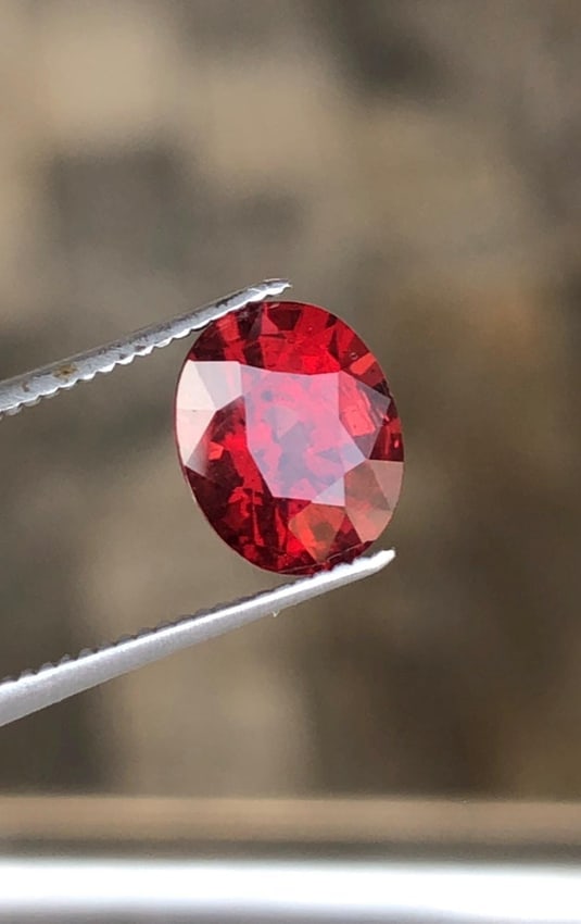 Burma Intense Blood Red Spinel Oval Cut Gemstone For Wedding Jewelry- 1.93 carat - 2