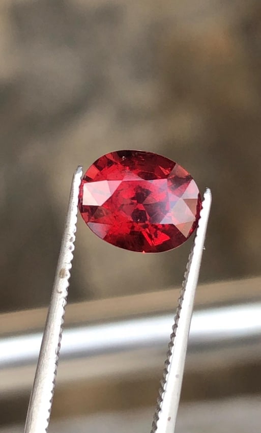 Burma Intense Blood Red Spinel Oval Cut Gemstone For Wedding Jewelry- 1.93 carat - 3
