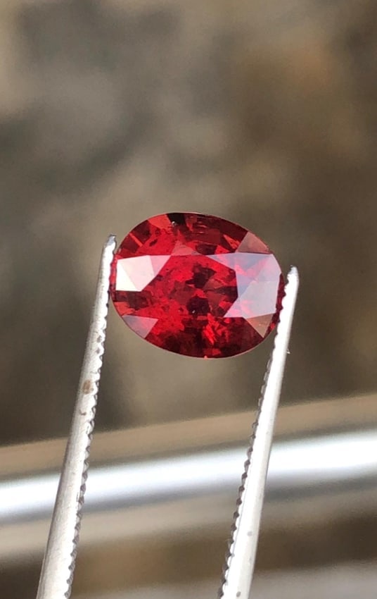 Burma Intense Blood Red Spinel Oval Cut Gemstone For Wedding Jewelry- 1.93 carat - 7