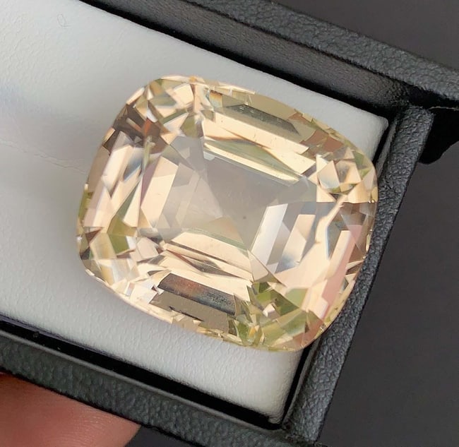 Natural Imperial Topaz Gemstone: Golden Cushion Cut, 75.60 Carats - 4