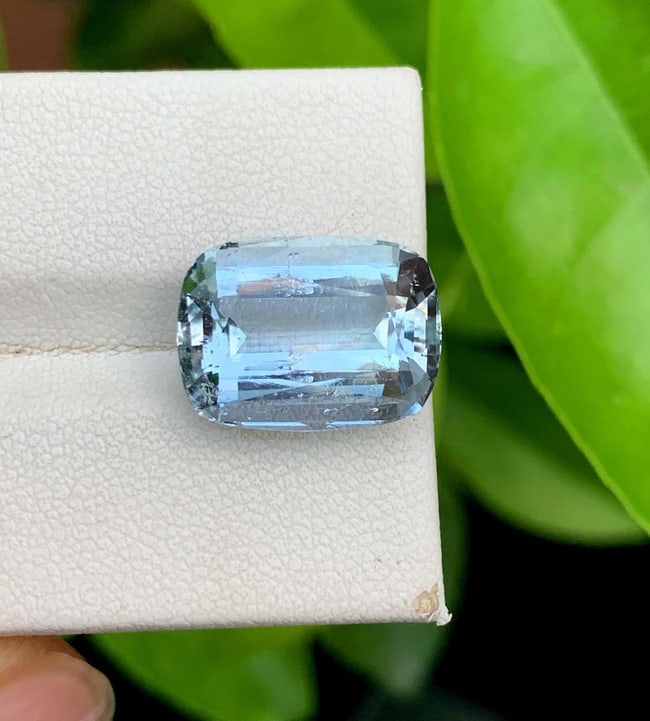 Natural Aquamarine Gemstone, Sky Color Aquamarine Beryl, March Birthstone - 8.50 Carats 14*10.5*7 mm - 4