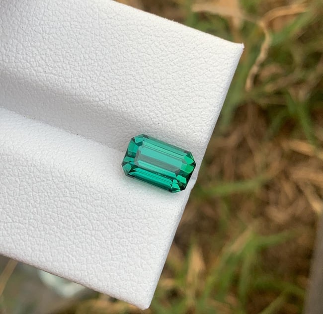 Bluish Green Tourmaline Gemstone, Flawless Cut (8 X 5.2 X 5 MM) - 6