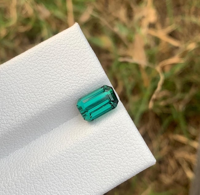 Bluish Green Tourmaline Gemstone, Flawless Cut (8 X 5.2 X 5 MM) - 8