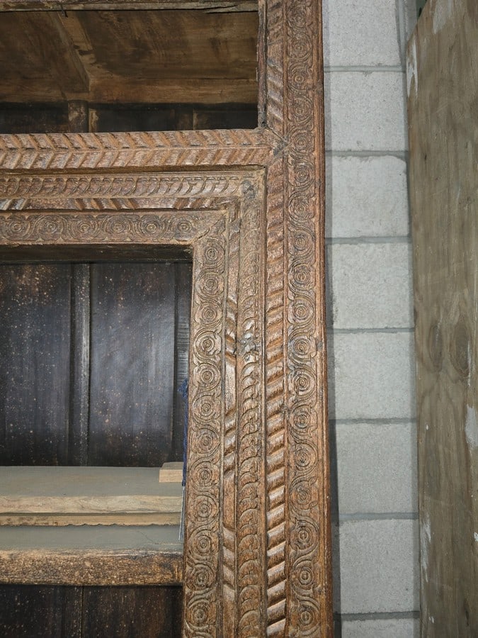 Carved Wooden Bookcase or Display Cabinet - 2