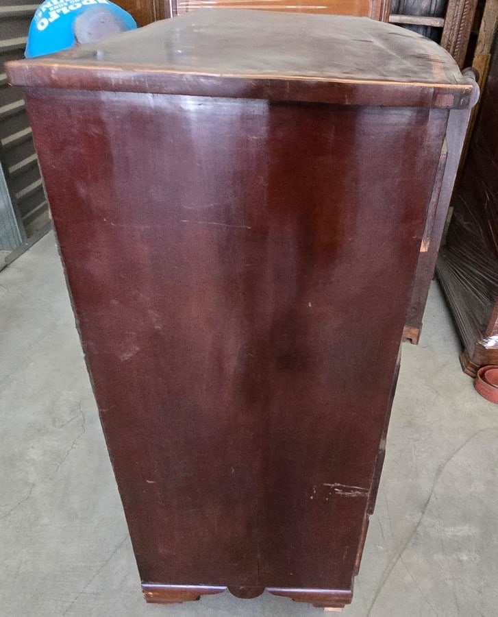 Vintage Serpentine Inlaid Mahogany Chest of Drawers - 2