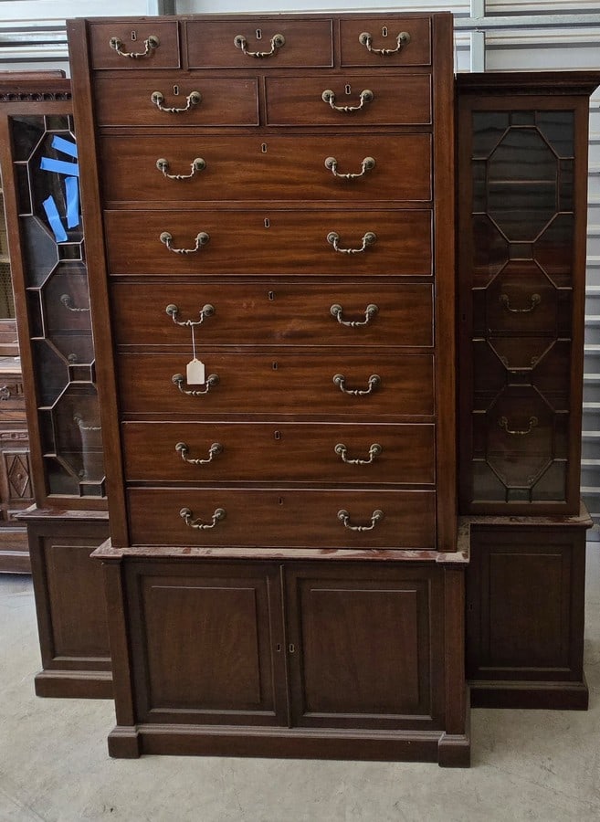 George III Mahogany Breakfront Cabinet - 2