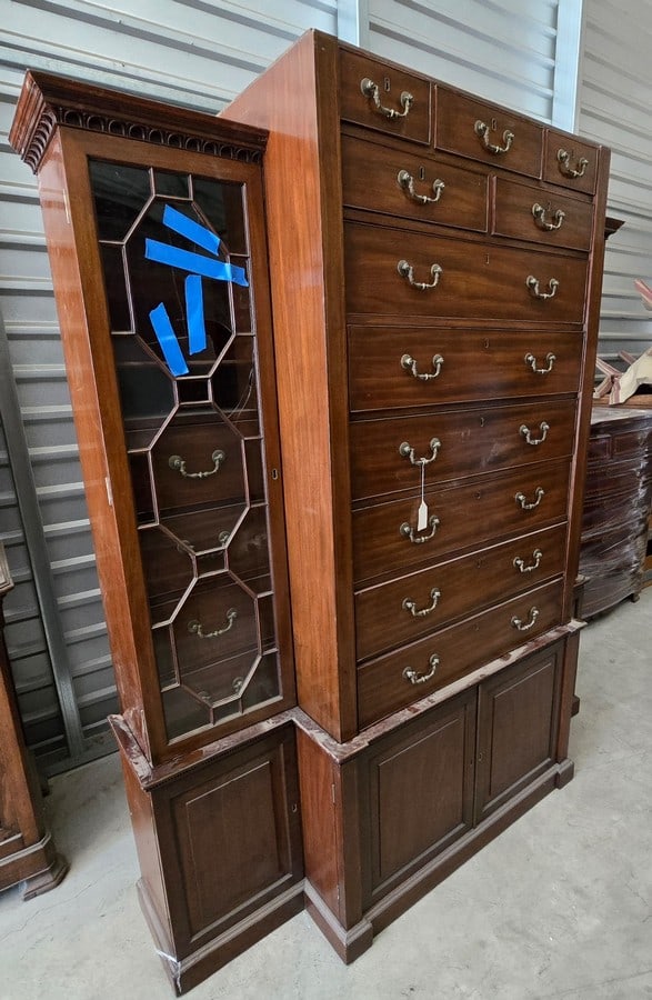 George III Mahogany Breakfront Cabinet - 3