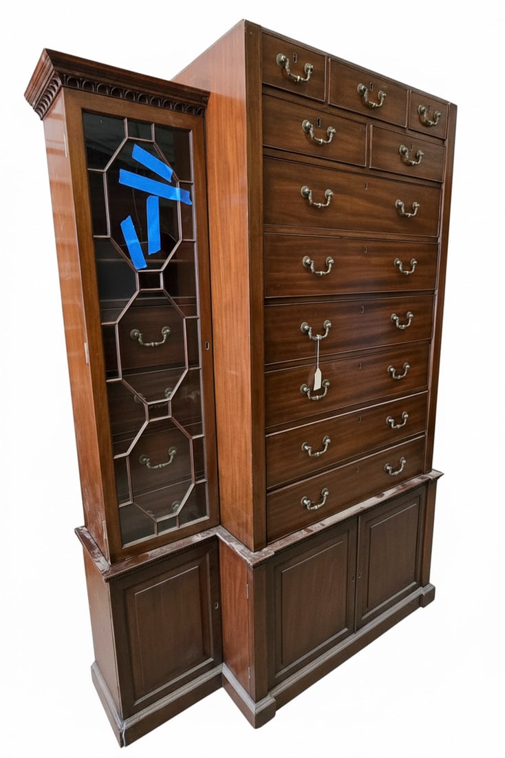 George III Mahogany Breakfront Cabinet - 5