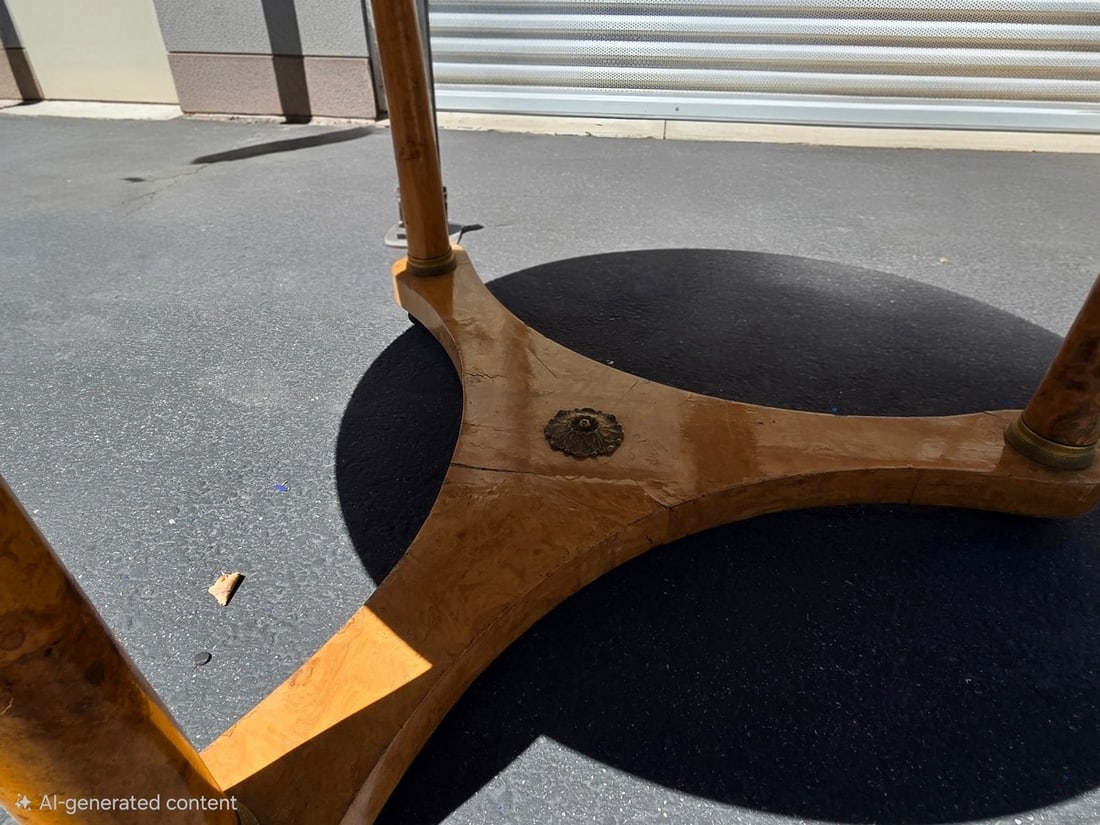Mid-Century Burlwood Center Table with Planter Insert - 2