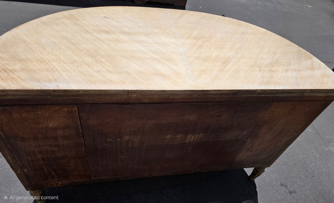 Continental Neoclassical Style Demilune Console Table - 2